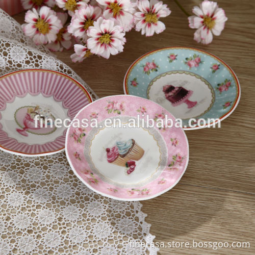 4.4 Inches Elegant Ice Cream Design Ceramic Tea Cup Holder